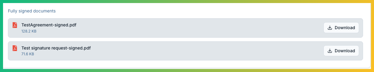 Individual Signed Documents