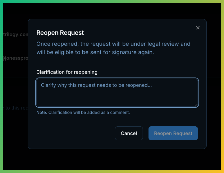 Reopen Request Workflow