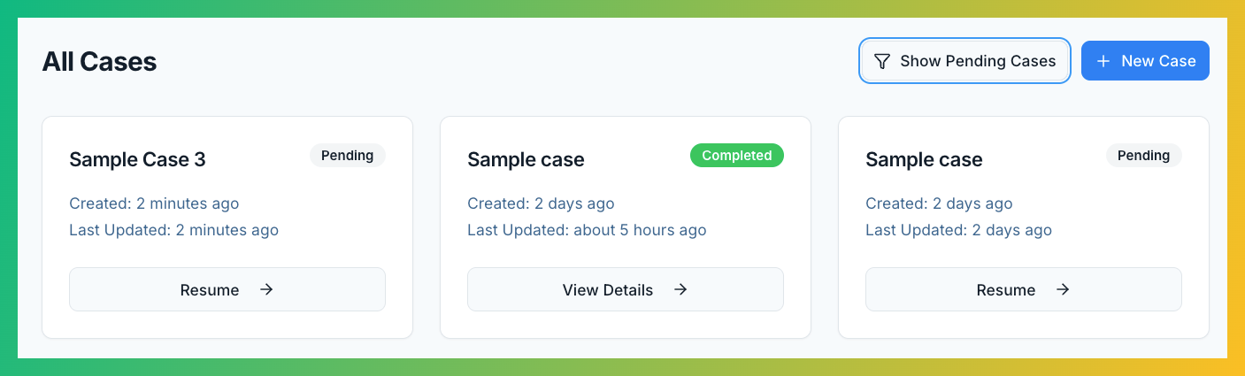 Quick Case Filtering