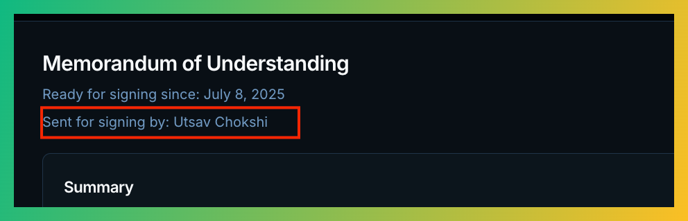 Enhanced Multi-Signatory Tracking