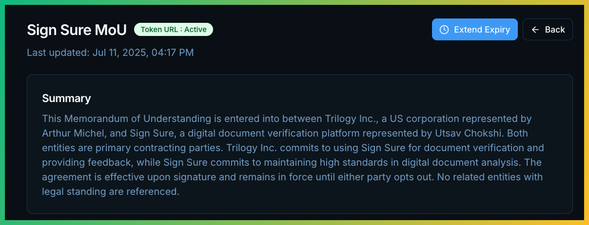 Extend Token URL Access